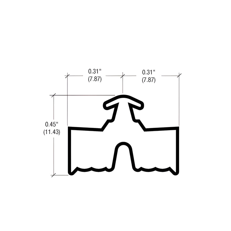 A technical line drawing showing the profile dimensions of the black StormWall XL thermal isolator gasket.