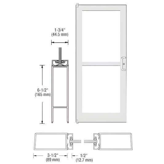 CRL-U.S. Aluminum 3'x7' KYNAR Panic Door Offset w/ Surface Closer