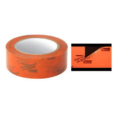 CRL Marcy® Orange 1-1/2" Vinyl Molding Retention Tape - With Warning