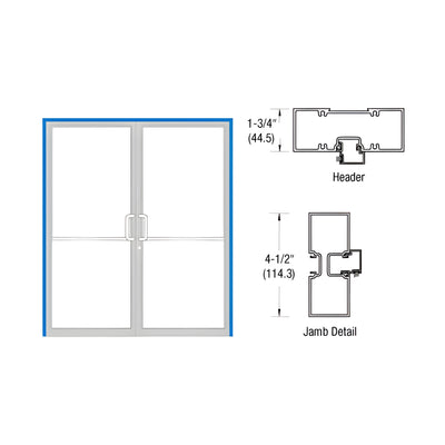 CRL-U.S. Aluminum Custom KYNAR® Paint Custom Sized Series 450 Tubular Butt Hinge Up and Over Frame Complete (2F)