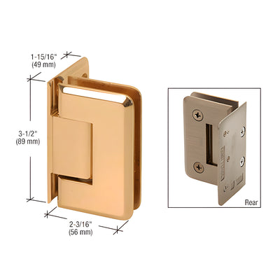 CRL Gold Plated Pinnacle 044 Series Wall Mount Offset Back Plate Hinge