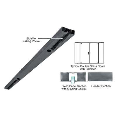 CRL Black Powder Coat 4" Two Pocket Double Sided Door Header Custom Length