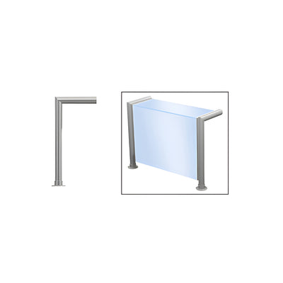 CRL Brushed Stainless Elegant 139 Series 1-1/2" Tubing Glass On Top and Front Only Sneeze Guard