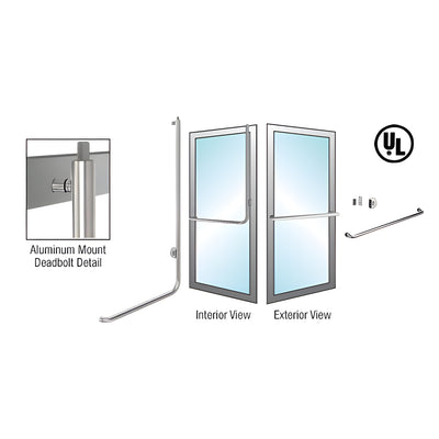CRL-Blumcraft® Brushed Stainless Right Hand Reverse Aluminum Door Mount Keyed Access "A" Exterior Top Securing Deadbolt Handle