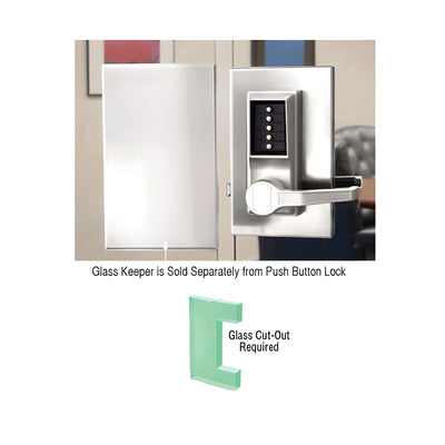CRL Polished Stainless 6" x 10" RH Center Lock Keeper for Push Button Locks