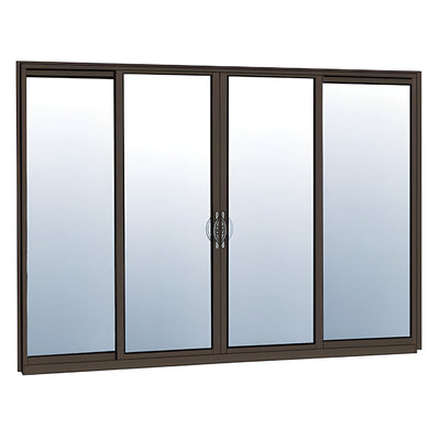 CRL-U.S. Aluminum Bronze Anodized OXXO Sliding Door Thermally Broken Block Frame Unglazed