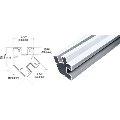 CRL Mill 48" Long 2" x 2-3/8" Rectangular 135 Degree Post