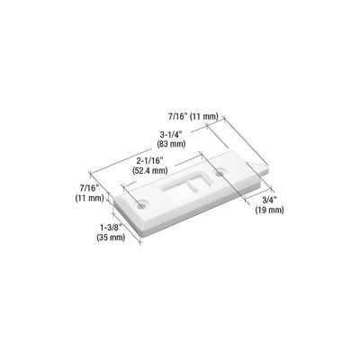 CRL White Tilt Latch with 2-1/16" Screw Holes
