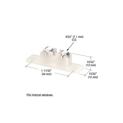 CRL Sliding Window Roller with 9/32" Dual Steel Wheels for Horizon Windows