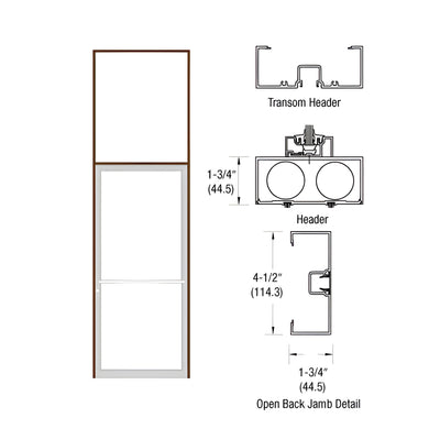 CRL-U.S. Aluminum Bronze Black Anodized Series 451 Transom Frame for a Single Door