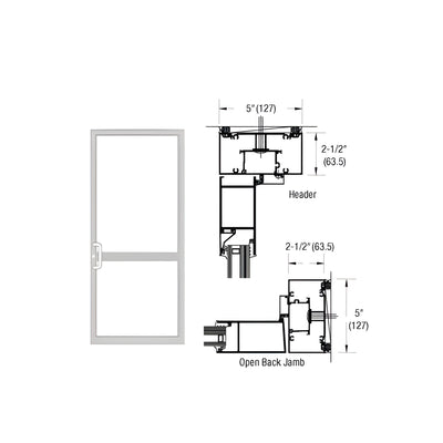 CRL-U.S. Aluminum IG600 Series White KYNAR® Paint Custom Up/Over Door Frame for Geared Hinge, CVR Strike, and Surface Closer