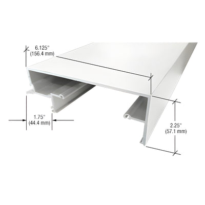 CRL-U.S. Aluminum White KYNAR® Paint 5" Head Panel for 1" Glazing - 24'-2"