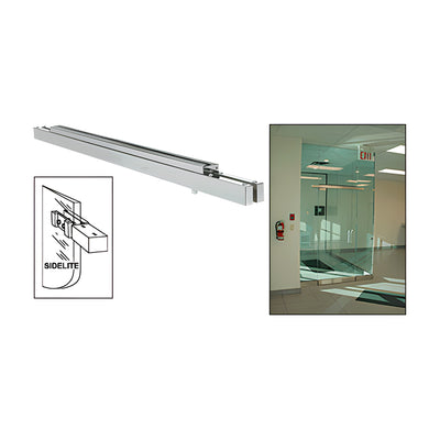 CRL Satin Anodized Single Narrow Floating Header with Surface Mounted Top Pivots - Custom Length