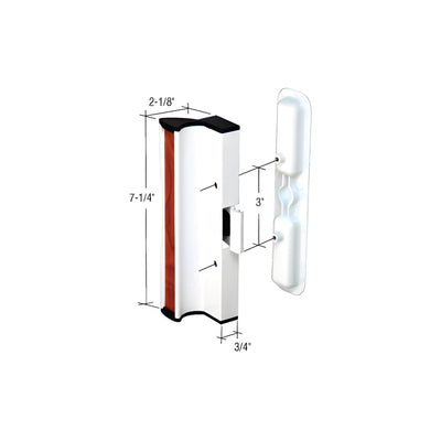 CRL White Clamp-Style Surface Mount Handle 3" Screw Holes for 950 Series Dual Glazed International Doors