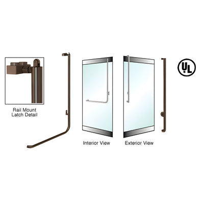CRL-Blumcraft® Oil Rubbed Bronze Right Hand Reverse Rail Mount Keyed Access "J" Exterior, Top Securing Panic Handle