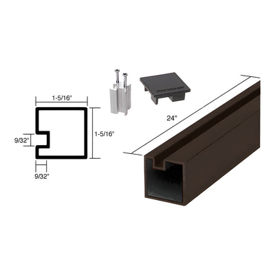 CRL Black Bronze Anodized 24" End Aluminum Counter Post