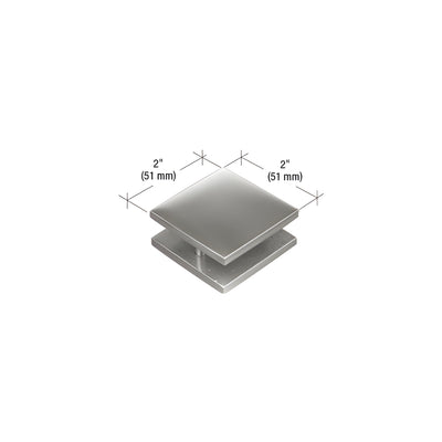 CRL Brushed Stainless 2" x 2" Square Mall Front Clamp