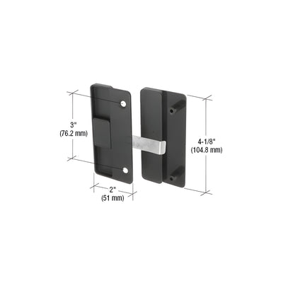 CRL Black Sliding Screen Door Latch and Pull with 3" Screw Holes for Columbia-Matic Doors