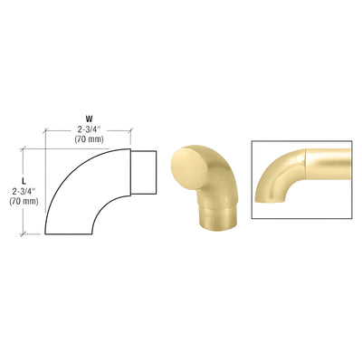 CRL Satin Brass 90 Degree Flush Angle End 1-1/2" Tubing
