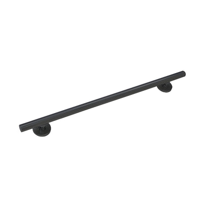 CRL Matte Black Straight 24" Round Grab Bar