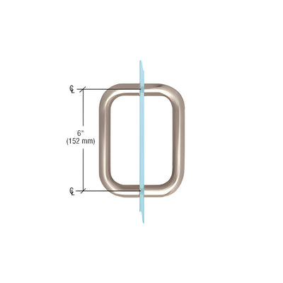 CRL Satin Nickel 6" BM Series Back-to-Back Handle Without Metal Washers