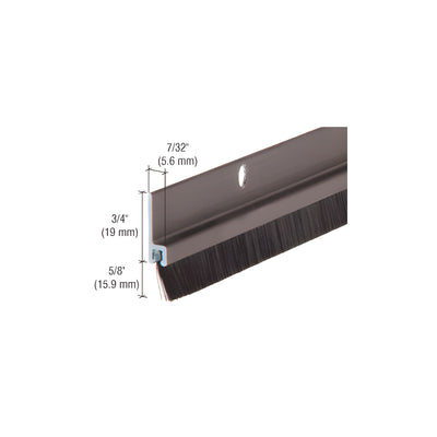 CRL 72" Extruded Dark Bronze Anodized and Nylon Brush Door 5/8" Bristle Weatherstrip
