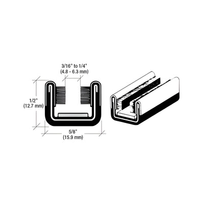 CRL 96" Flexible 5/8" x 1/2" Unbeaded Glass Run Channel for International Diamond-T and Red Trucks
