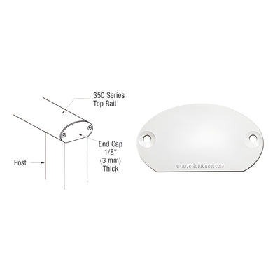 CRL Sky White 350X Series Decorative End Cap
