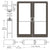 CRL-U.S. Aluminum Bronze Black Anodized Custom Pair Series 400 Medium Stile Offset Pivot Entrance Doors for Overhead Concealed Door Closers