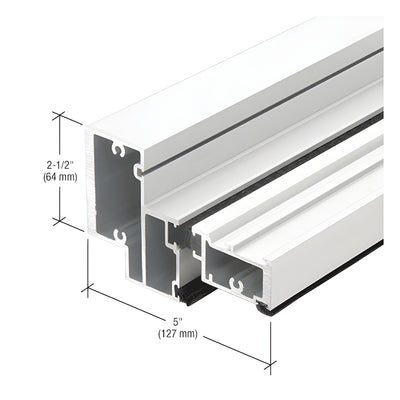 CRL-U.S. Aluminum Transom Header Bar for Surface Closers, Thermally Improved, White KYNAR® Paint, 24'-2"