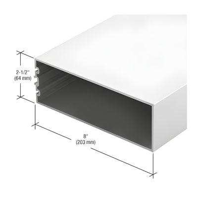 CRL-U.S. Aluminum 8" Structural Silicone Glazed Vertical Mullion, White KYNAR® Paint - 24'-2"
