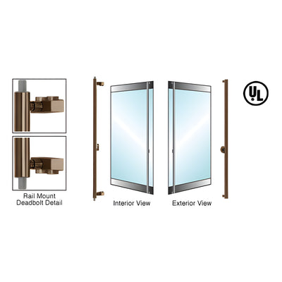CRL-Blumcraft® Oil Rubbed Bronze Right Hand Reverse Rail Mount 'F' Exterior Top and Bottom Secured Deadbolt Handle
