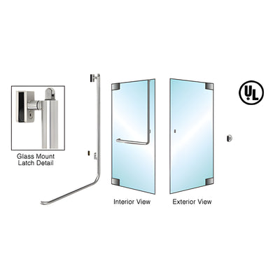 CRL-Blumcraft® Brushed Stainless Right Hand Reverse Glass Mount Keyed Access "Z" Exterior, Top Securing Panic Handle