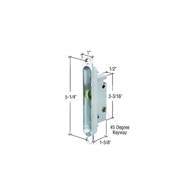 CRL 1" Wide Mortise Lock and Plate with 45 Degree Keyway