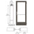 CRL-U.S. Aluminum Bronze Black Anodized Custom Single Series 400 Medium Stile Butt Hinged Entrance Door for Surface Mount Door Closer