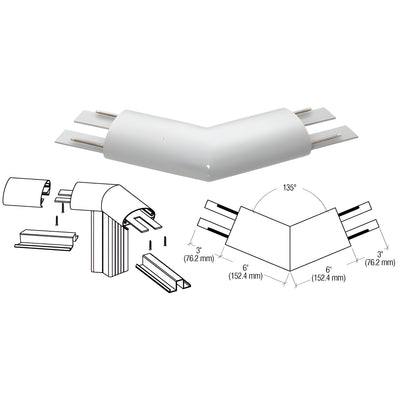CRL Silver Metallic 350X Series Top Cap 135º Corner