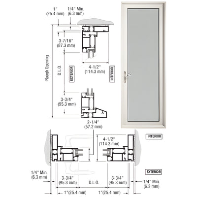 CRL-U.S. Aluminum White KYNAR® Paint Series 900 Terrace Door Hinged Left Swing Out
