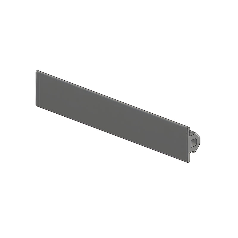 A section of gray rubber glazing gasket with a specialized profile for 1-1/8 inch glass.