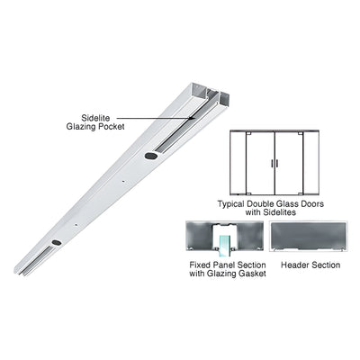 CRL Satin Anodized 4" Two Pocket Double Sided Door Header Custom Length
