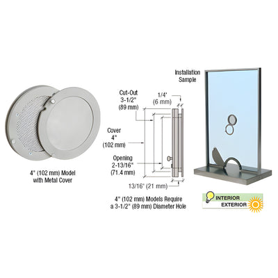 CRL Satin Anodized 4" Metal Cover Speak-Thru