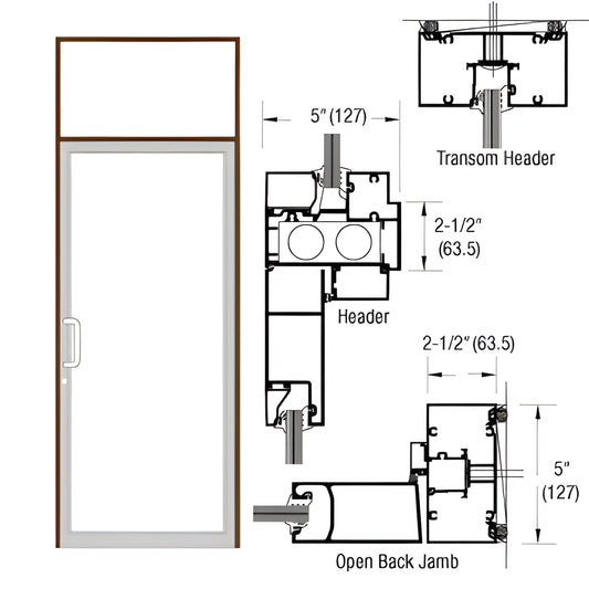 CRL-U.S. Aluminum IG500 Transom Frame - CVR Strike & Concealed Closer