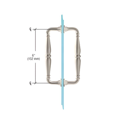 CRL Brushed Nickel 6" Victorian Style Back-to-Back Pull Handle