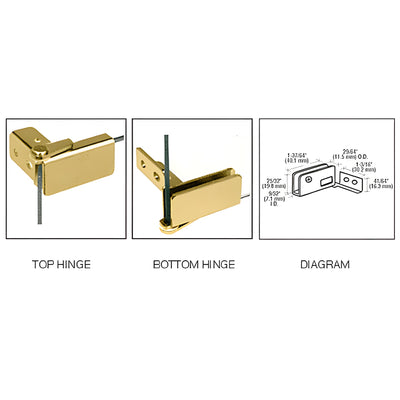 CRL Brass Surface Mount Glass Door Hinge