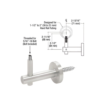 CRL Mill Aluminum Coastal Series Wall Mounted Hand Rail Bracket