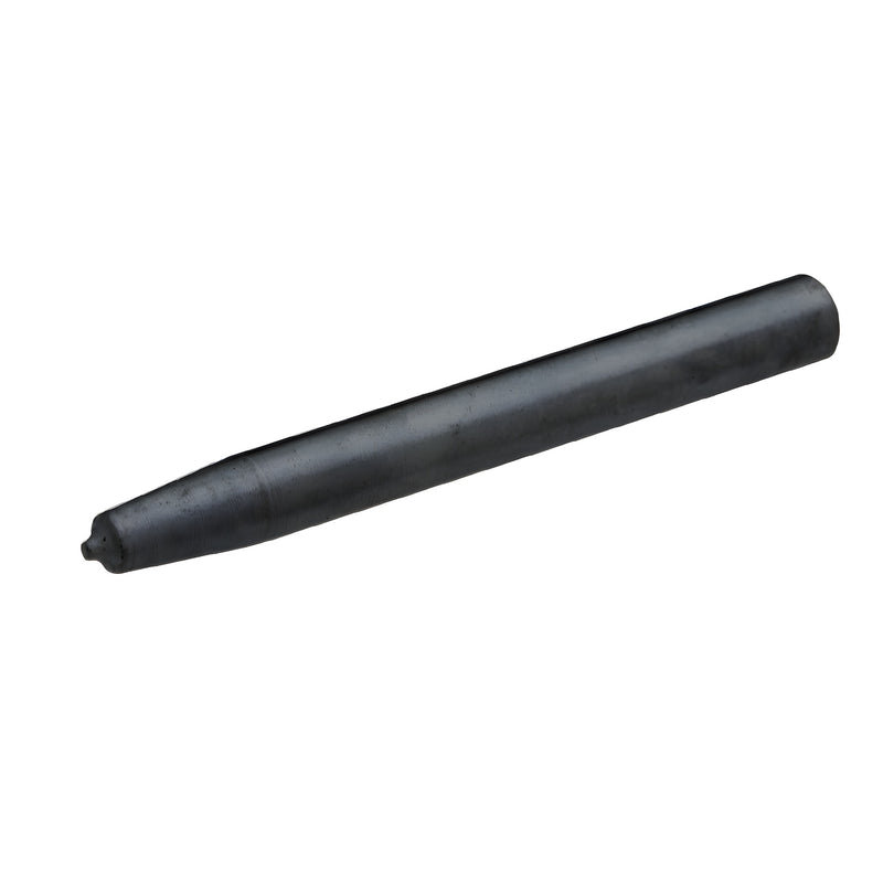 A dark metal cylindrical installation tool with a tapered tip designed for window channel balance rivets.