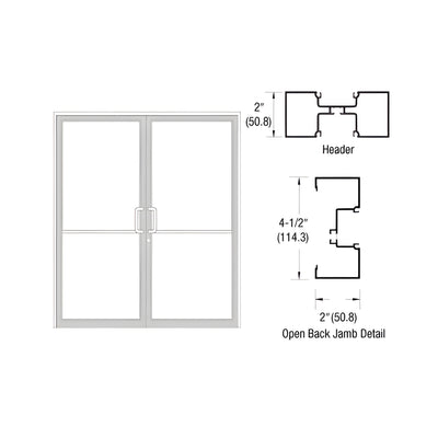 CRL-U.S. Aluminum White KYNAR® Paint Custom Size Series IT451 Open Back Offset Pivot Up and Over Frame Complete (2F)
