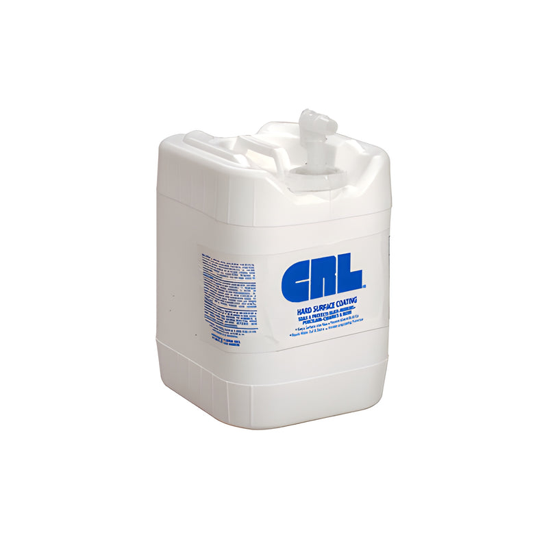 A white 5-gallon plastic pail of CRL TPC surface protector with a dispensing spout.
