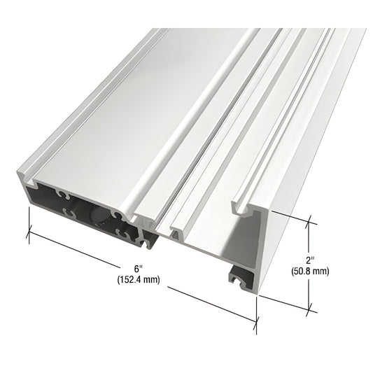 CRL-U.S. Aluminum Intermediate Horizontal Rail, White KYNAR Paint, 24 ft 2 in