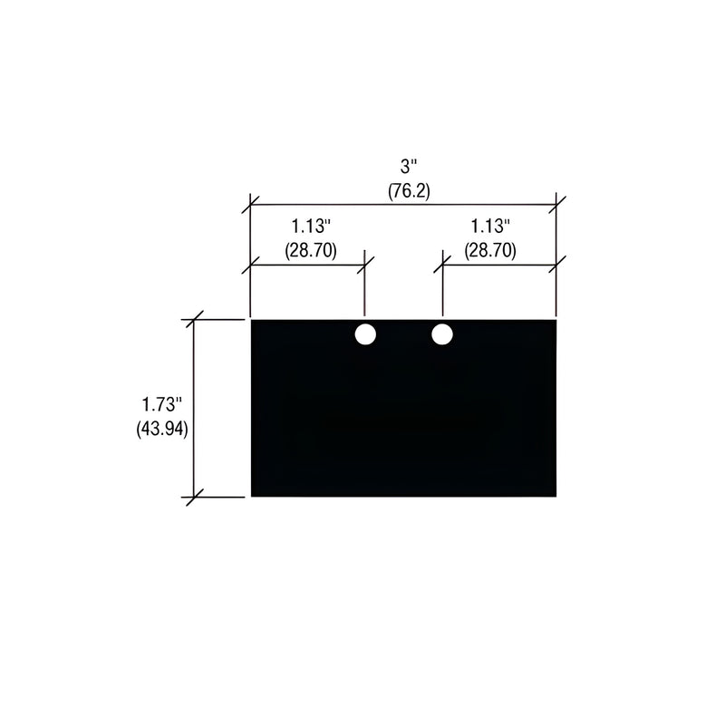 A technical line drawing showing the dimensions of the StormWall XL structural silicone mullion cap with a 3-inch width and 1.73-inch height.