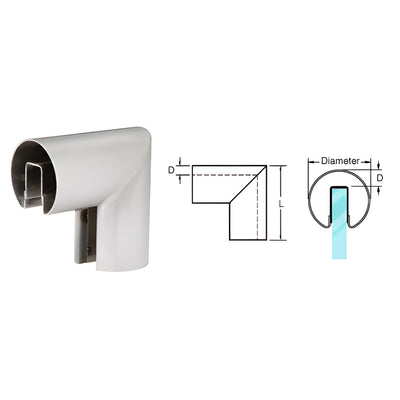 CRL Brushed Stainless 2-1/2" 90 Degree Vertical Corner for 1/2" or 5/8" Glass Cap Railing